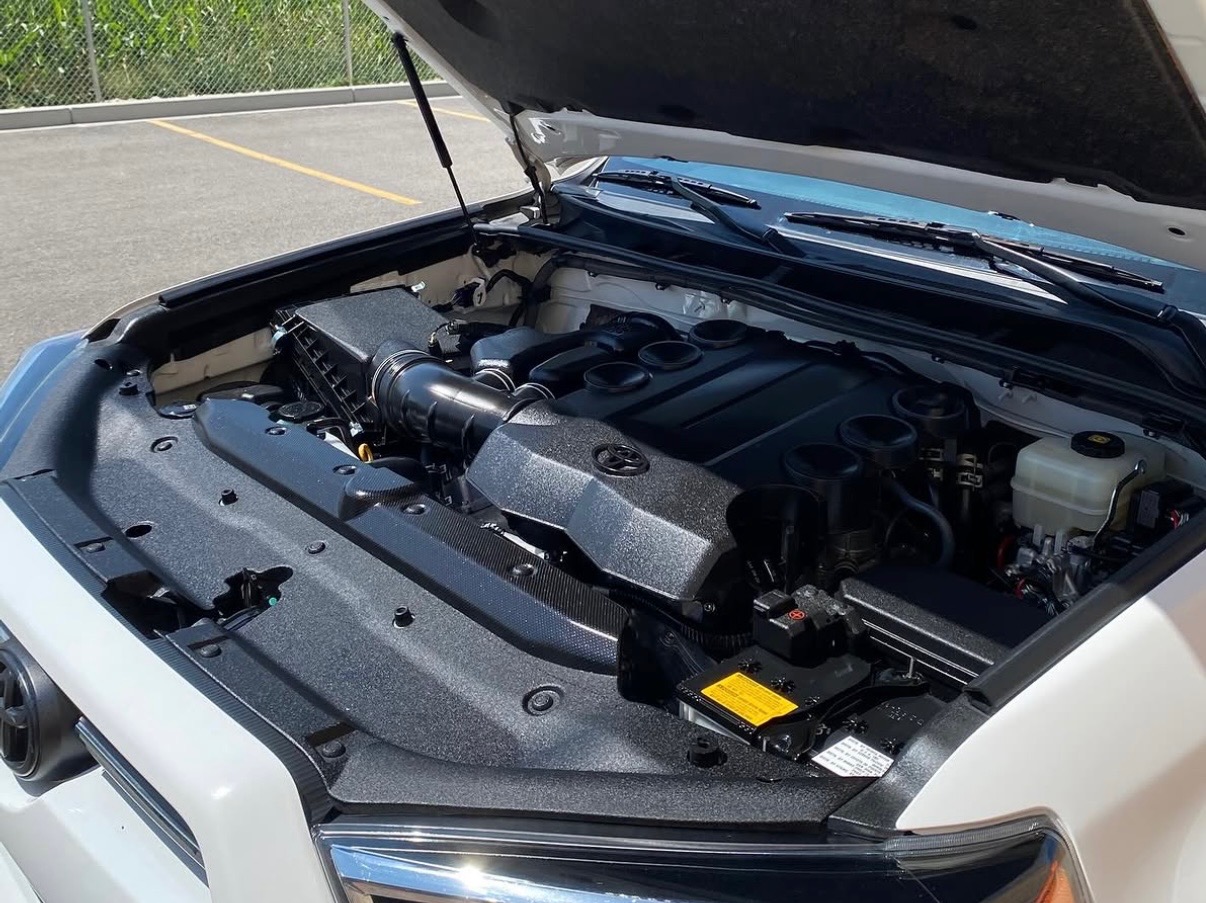 Toyota engine bay after professional detailing
